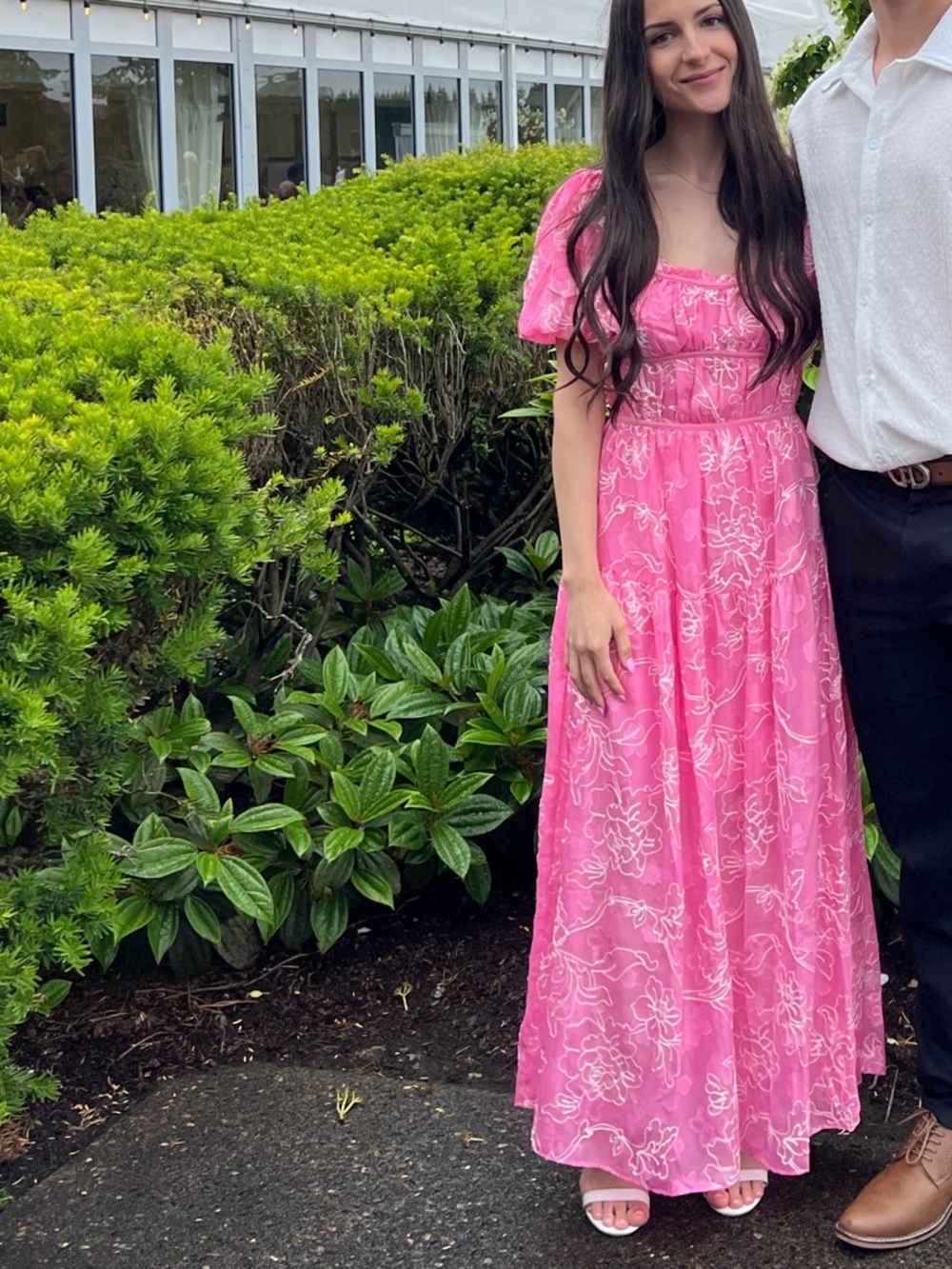 Showpo Pink Dress - Puff Sleeve